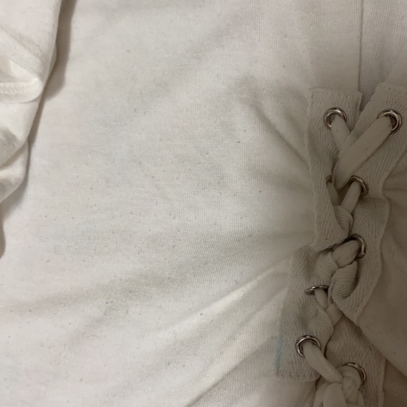 Express White Ruffle Top Size Medium - Picture 7 of 10